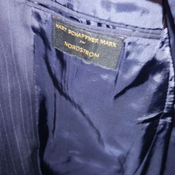 Hart Schaffner Marx For Nordstrom Men's‎ Navy Blue Pin Stripe jacket coat 42R - Picture 2 of 12